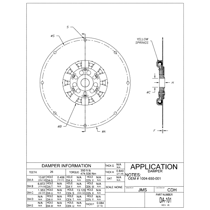 Amortyzator napędu BorgWarner Velvet Drive 71, 72